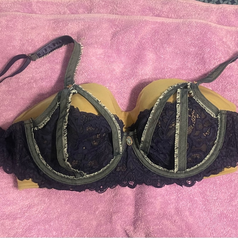 Savage X Fenty Denim & Lace Bra – Size 40C